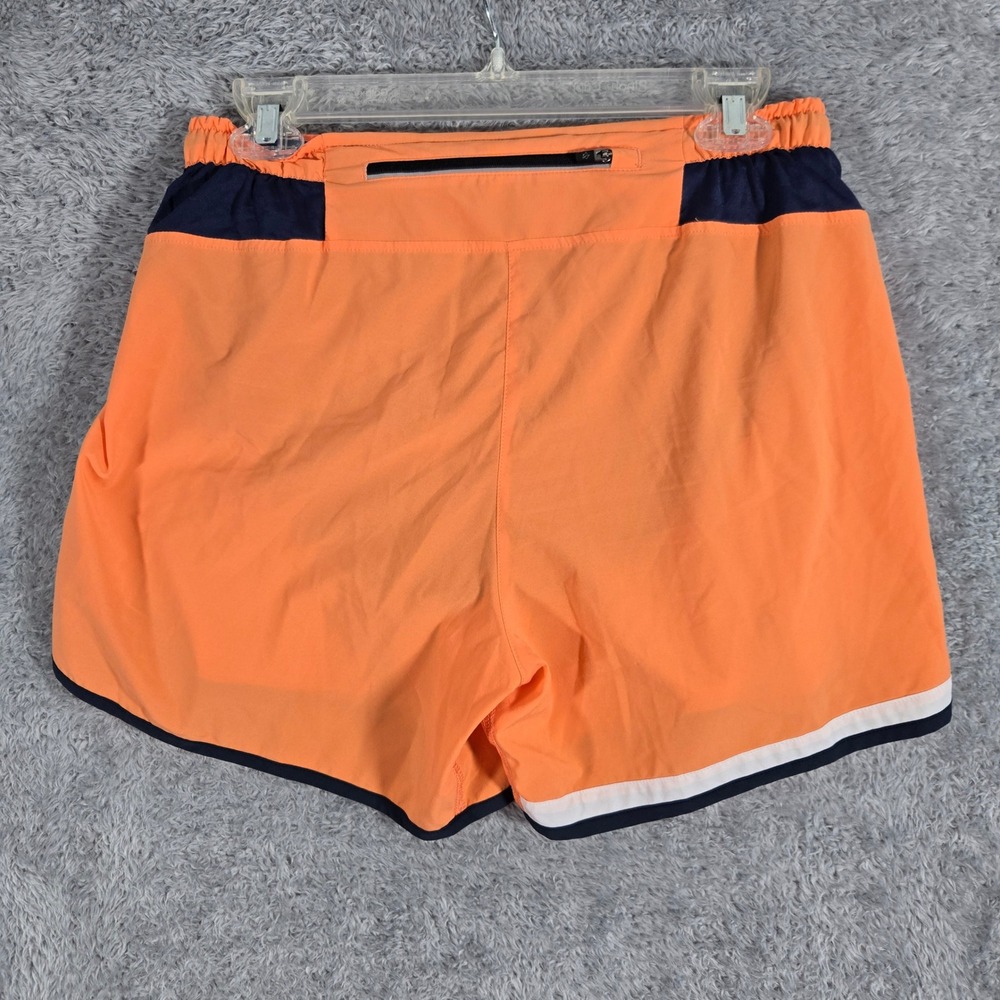 Rabbit Repeat 4 Womens Running Shorts Orange Navy Blue Zipper Pocket Large - Picture 5 of 9